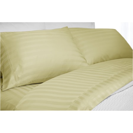 Elle Bamboo Super Soft 300TC Striped Sheet Set (4pc), Yellow, Full EL660020